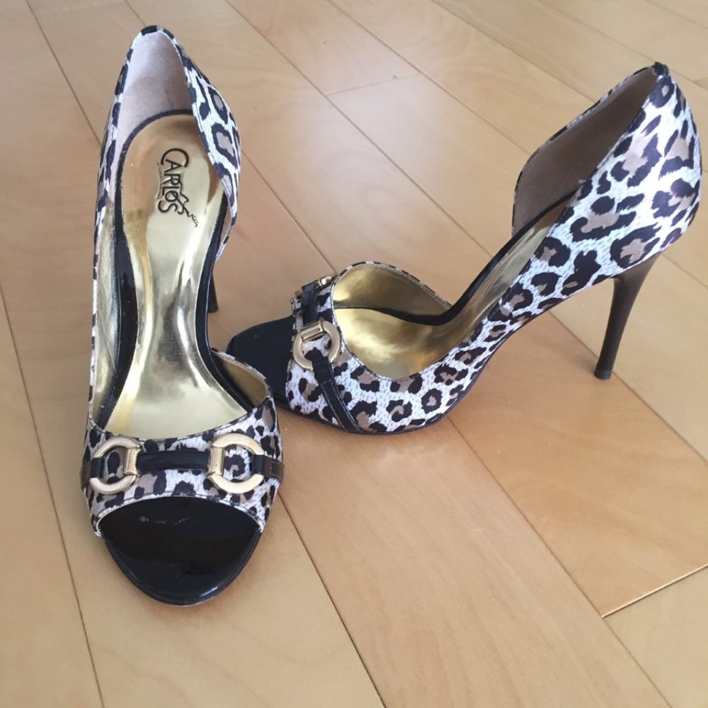 CARLOS SANTANA, LEOPARD PRINT SEXY HIGH HEEL SHOES, SZ. 7, NEW IN BOX
